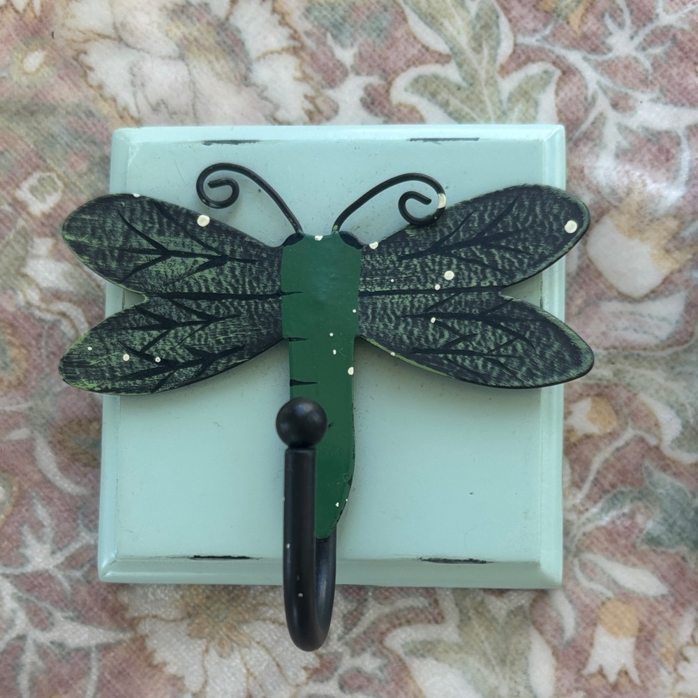 Source Unknown Green and Black Dragonfly Wall Hook